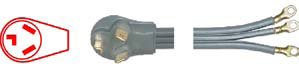 Dryer Cord, 3-wire, 220V, 30 Amp, 6', Closed Eyelet